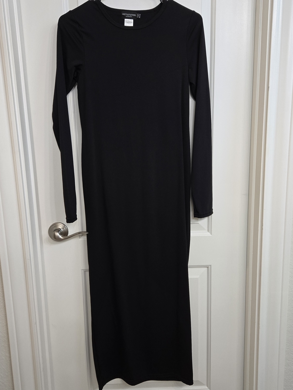 Long Sleeve Black Maternity Maxi Dress